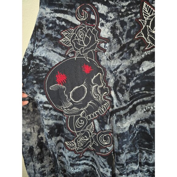 Affliction Signature Series Gill Montie Limited Edition Thermal Y2K Large Skull - Picture 2 of 8
